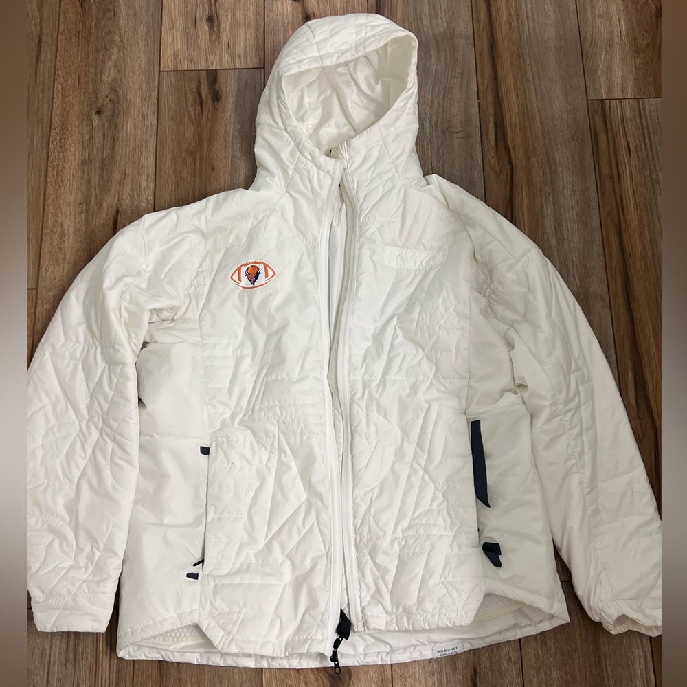 Men’s Adidas MyShelter Bucknell White Hooded Jacket with Logo